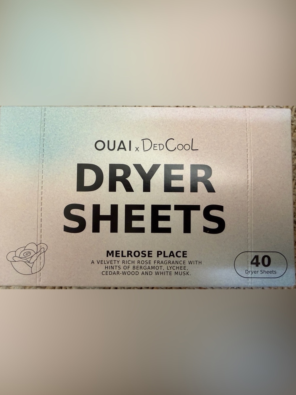 OUAI Dryer Sheets - Melrose Place - Beige and Black